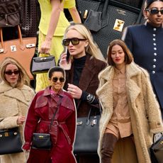 a street-style collage of women wearing an Hermés bags in a story about how to buy an hermés bag 