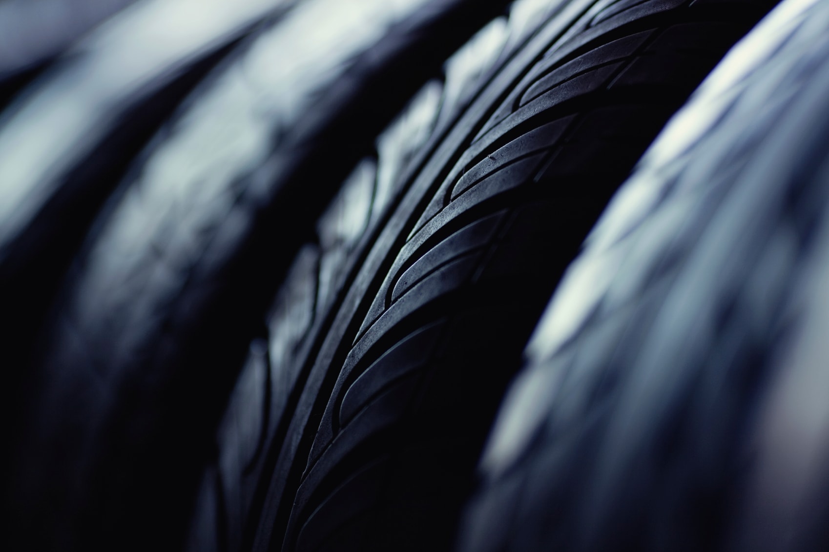 Tire stack background. Selective focus.