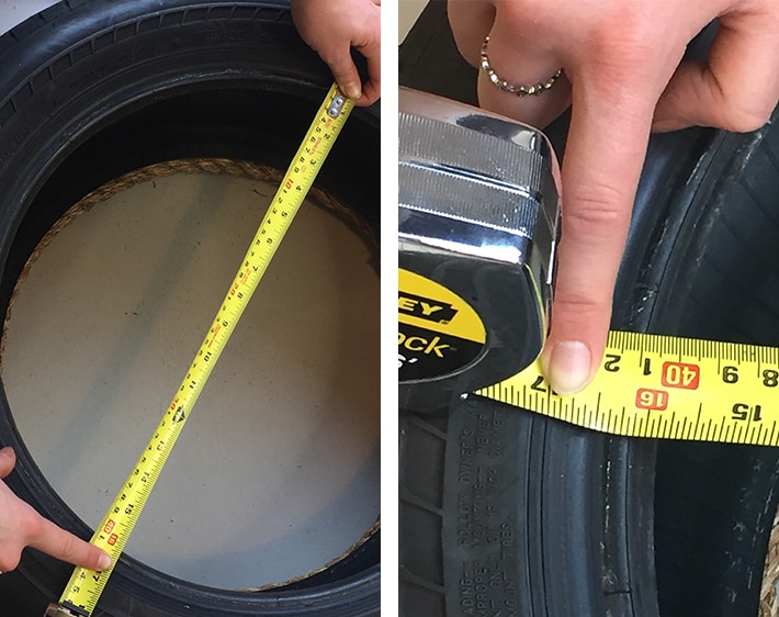 Step 3 - DIY Ottoman - Measuring tire's diameter