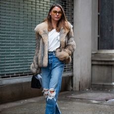 Faux fur jacket outfit