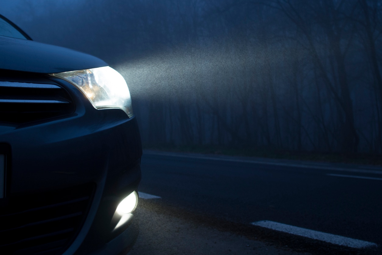 image of car headlights
