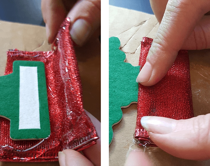 Creating tree skirt with ribbon for car air freshener