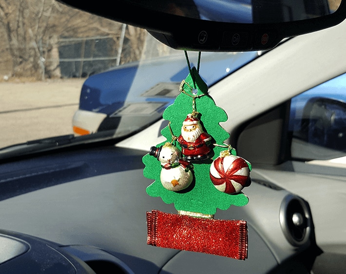 Hang your Christmas tree car air freshener